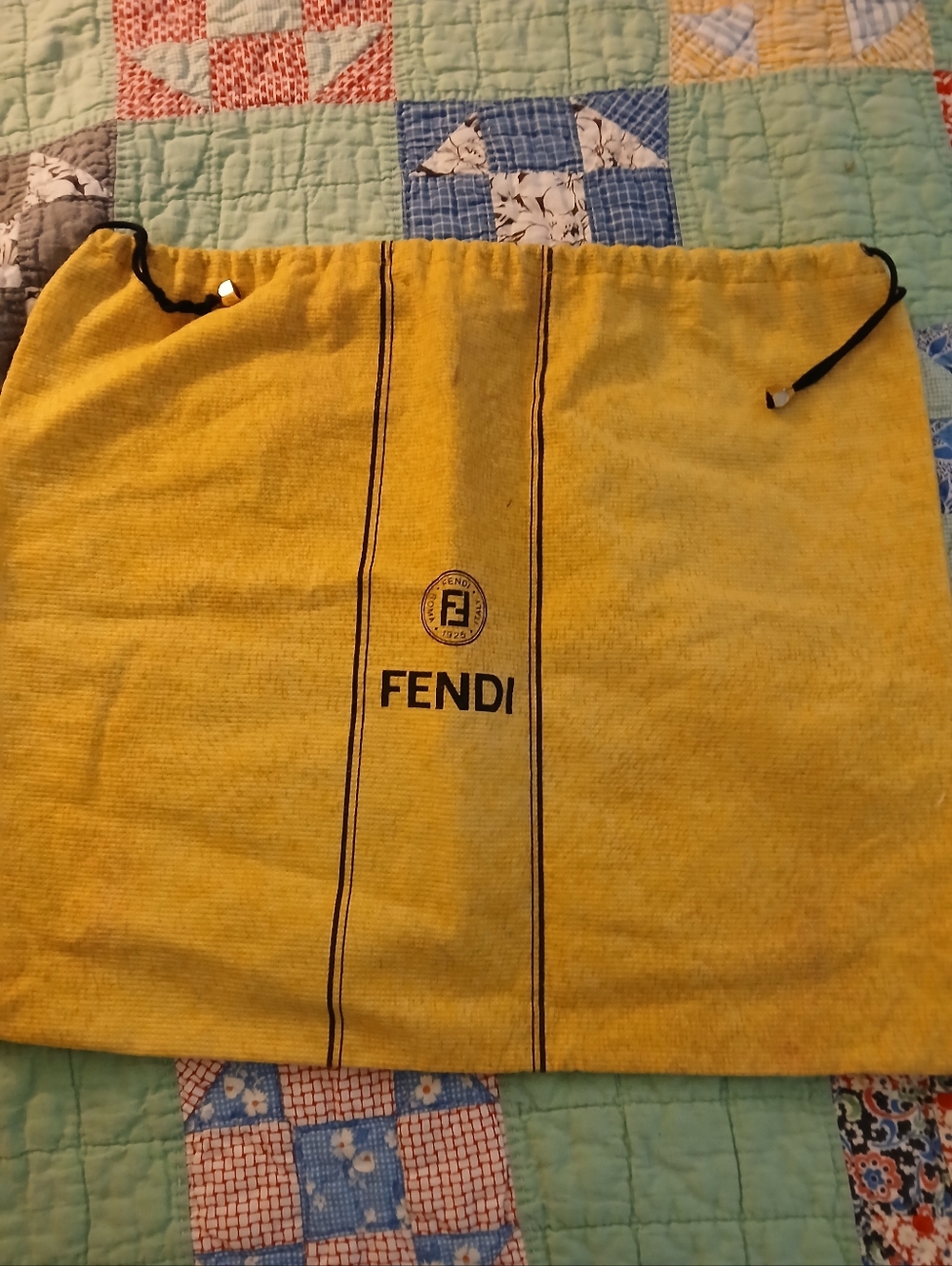 Fendi Vintage Dust Bag - Drawstring Gold Metal Tassel Tip